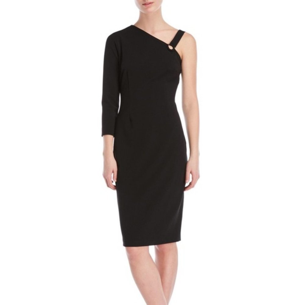 Ivanka Trump One Shoulder Black Fitted Dress